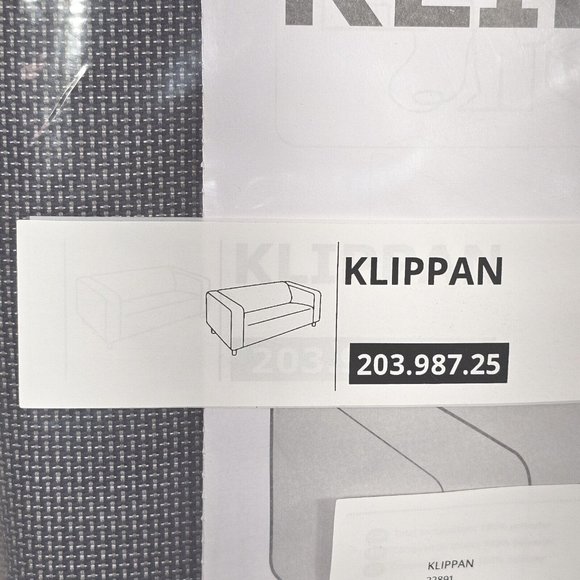 IKEA KLIPPAN Kabusa Dark Gray Cover Loveseat - 203.987.25 - NEW - Picture 5 of 9